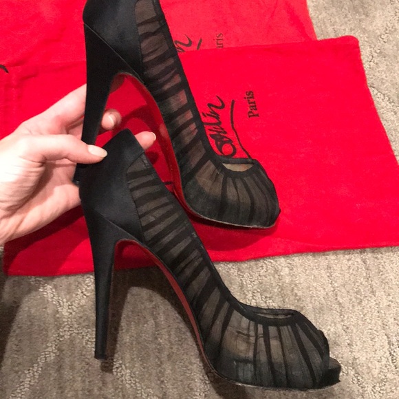 Christian Louboutin chiffon silk stilettos - Picture 4 of 7